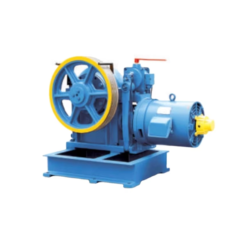 VTSP216 محصولات جدید YJF100K 320Kg-450Kg قطعات آسانسور Torindrive Elevator Geared Traction Machine