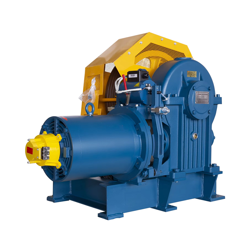 VTSP216 محصولات جدید YJF100K 320Kg-450Kg قطعات آسانسور Torindrive Elevator Geared Traction Machine