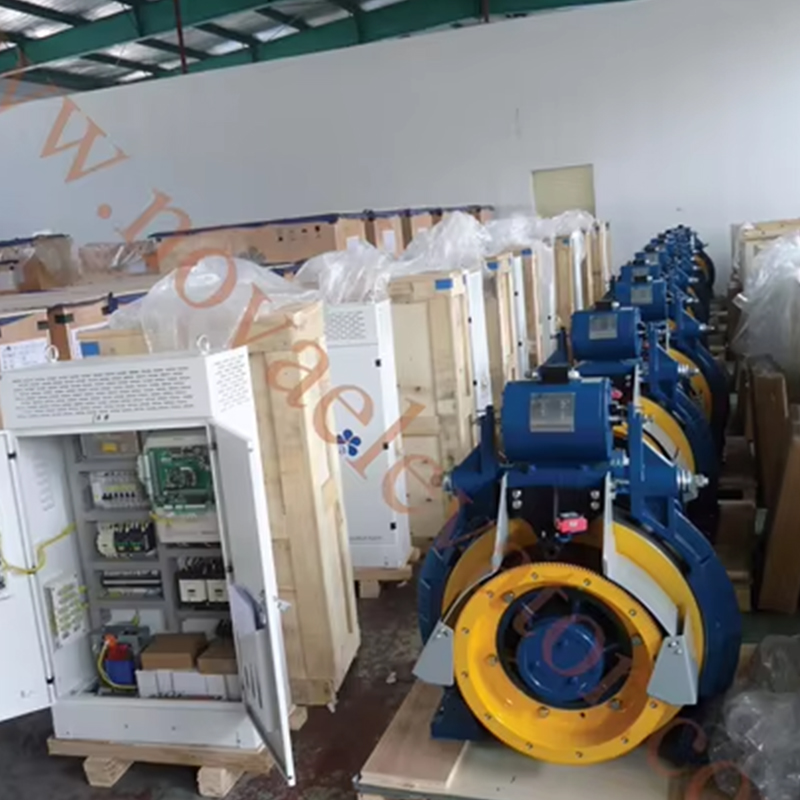VTSP227 41G-F180 Gearless Traction Machine VVVF AC220_380 320-630kg ظرفیت 1.00-2.00m_s سرعت ساختمان اداری فولاد ضد زنگ