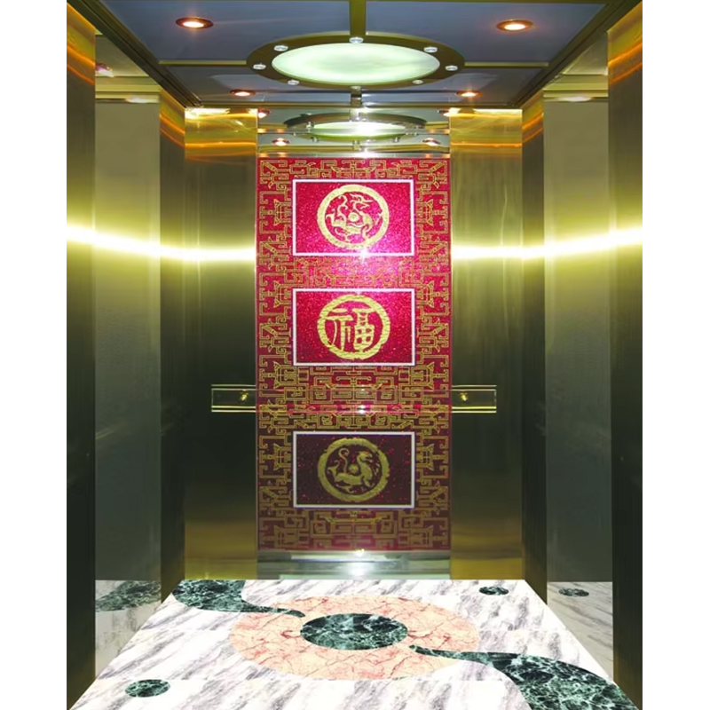 قطعات آسانسور VTSP132 طراحی مدرن کابین آسانسور فولادی ضد زنگ اندازه سفارشی برای پروژه های مسکونی و تجاری