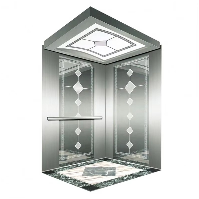 کابین آسانسور مسافر VTSP134 با سقف LED کم مصرف ساخت و ساز فولادی ضد زنگ دارای گواهی ISO9001 گارانتی 1 ساله