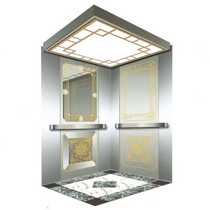 کابین آسانسور مسافر VTSP134 با سقف LED کم مصرف ساخت و ساز فولادی ضد زنگ دارای گواهی ISO9001 گارانتی 1 ساله