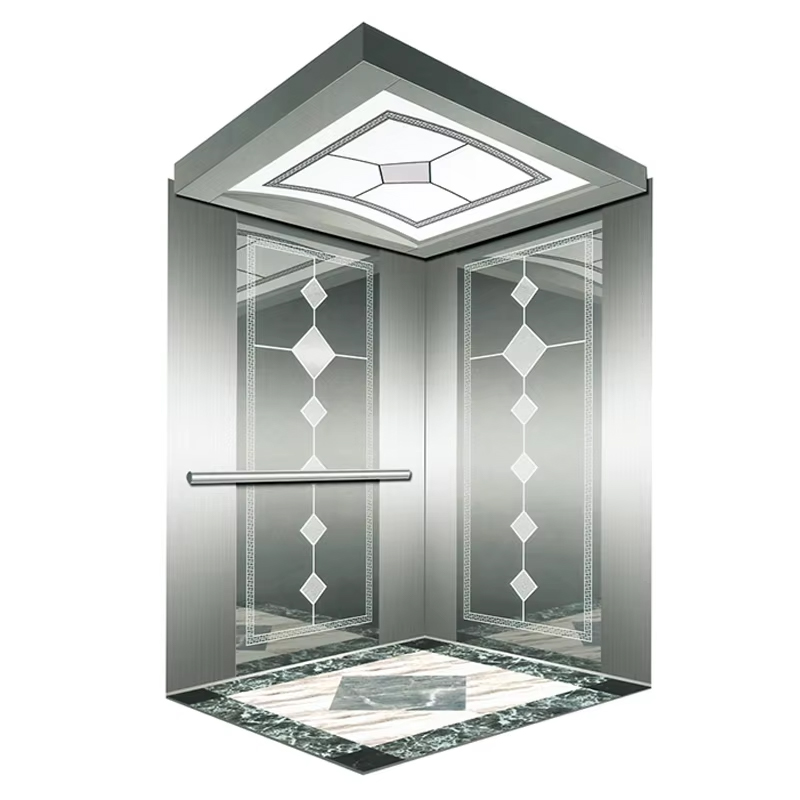 قطعات و لوازم جانبی آسانسور VTSP136 کابین آسانسور مسافر با نور LED و تزئینات ممتاز